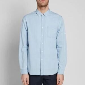 Saturdays New York City Light Blue Chambray Men’s Long Sleeve Button Down Shirt